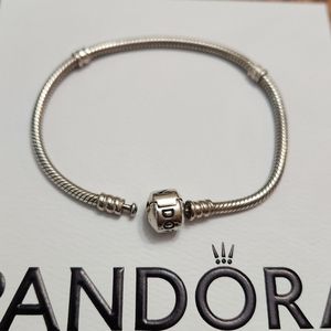 Pandora Sterling Charm Bracelet 7 inches with Box